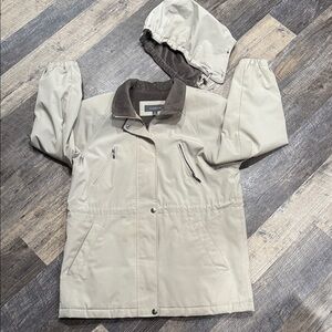 Liz Claiborne Women's Utility Field Jacket in Light Tan and Brown Size Medium